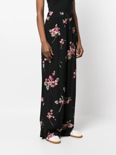 TWINSET floral-print palazzo trousers - Black