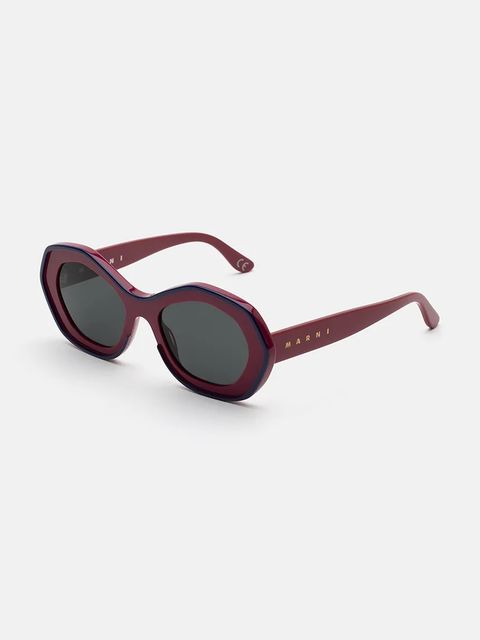 Marni okulary przeciwsłoneczne Ulawun Vulcano Bordeaux damskie kolor bordowy EYMRN00024.002.YAL