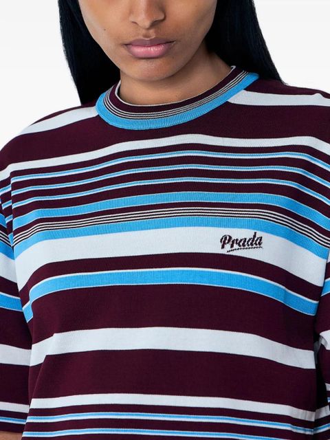 Prada striped crew-neck T-shirt - Red
