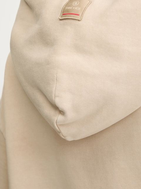 BOGNER Fire+Ice bluza bawełniana SIBEL damska kolor beżowy z kapturem z nadrukiem 84909761