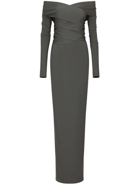 Dolce & Gabbana KIM DOLCE&GABBANA Milano-rib maxi dress - Grey - zdjęcie produktu nr 1