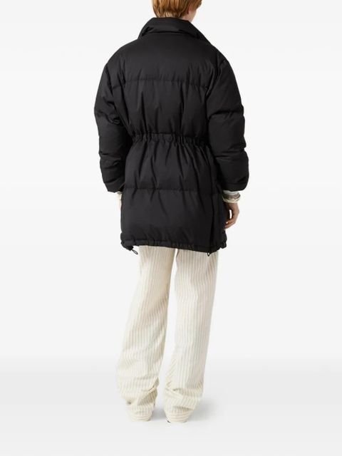 Miu Miu Technical pongé down long jacket - Black