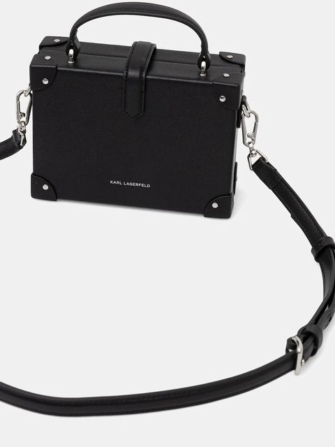 Karl Lagerfeld torebka skórzana K/AUTOGRAPH kolor czarny B1W30100 - zdjęcie produktu nr 2