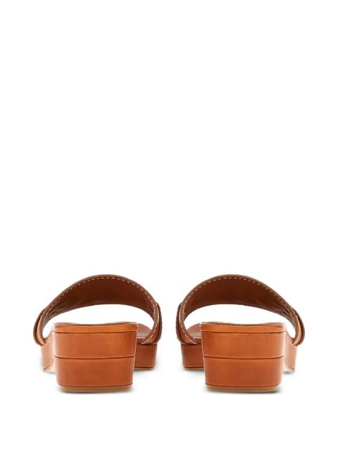 Ferragamo leather heeled sandals - Brown