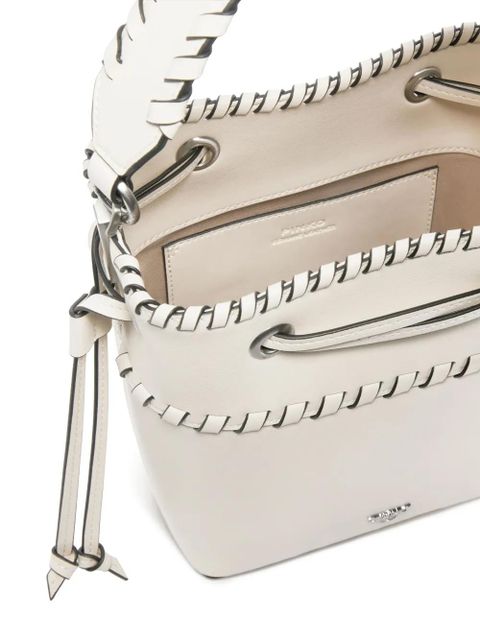 PINKO braided-handle bucket bag - White