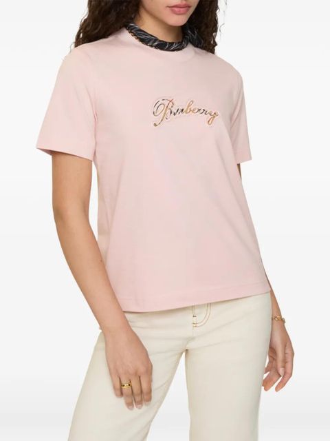 Burberry cursive logo cotton t-shirt - Pink