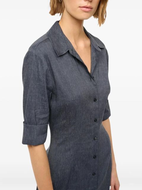 STAUD Joan button-up midi dress - Grey