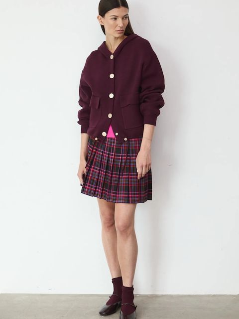 Medicine kardigan damski kolor bordowy - zdjęcie produktu nr 1