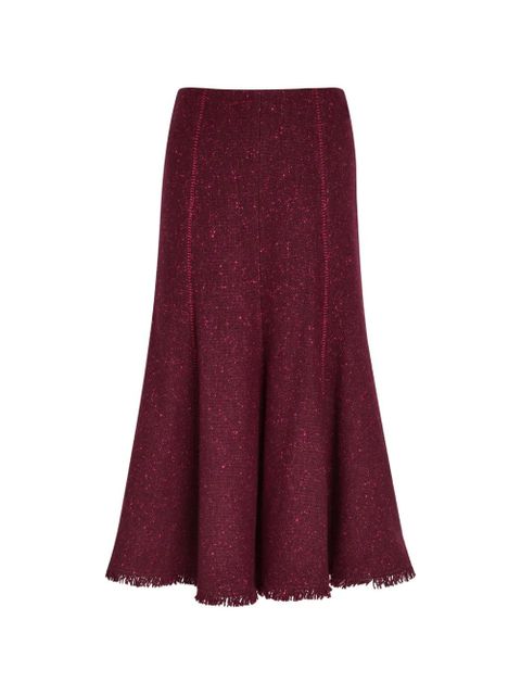 Gabriela Hearst Amy fringed panelled midi skirt - Red - zdjęcie produktu nr 1
