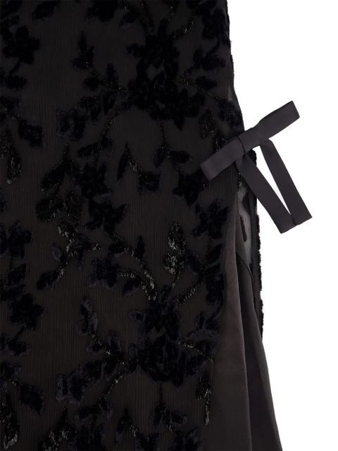 Casablanca floral-embroidered short-sleeve maxi dress - Black