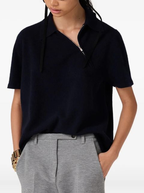 Miu Miu zip-front ribbed knit sweater - Blue - zdjęcie produktu nr 2