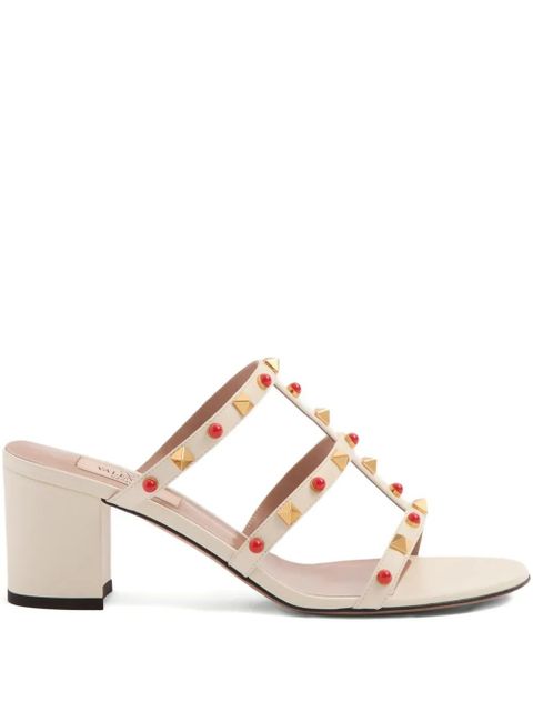 Valentino Garavani 60mm Rockstud embellished sandals - Neutrals - zdjęcie produktu nr 1