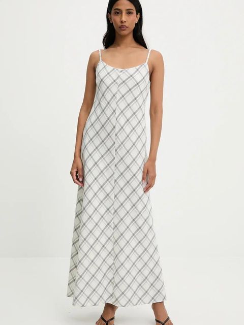 Answear.LAB sukienka bawełniana kolor szary maxi rozkloszowana - zdjęcie produktu nr 1