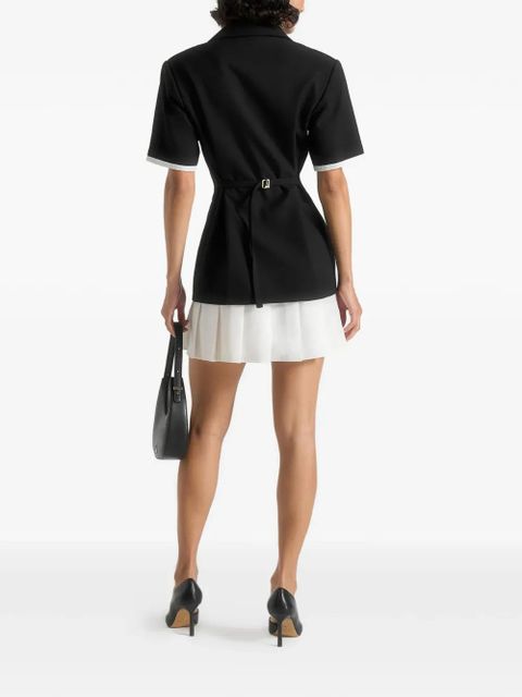Manière De Voir Baya pleated-skirt blazer mini dress - Black