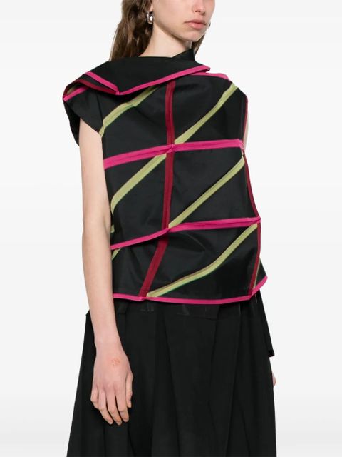 132 5. Issey Miyake jacquard top - Black - zdjęcie produktu nr 2