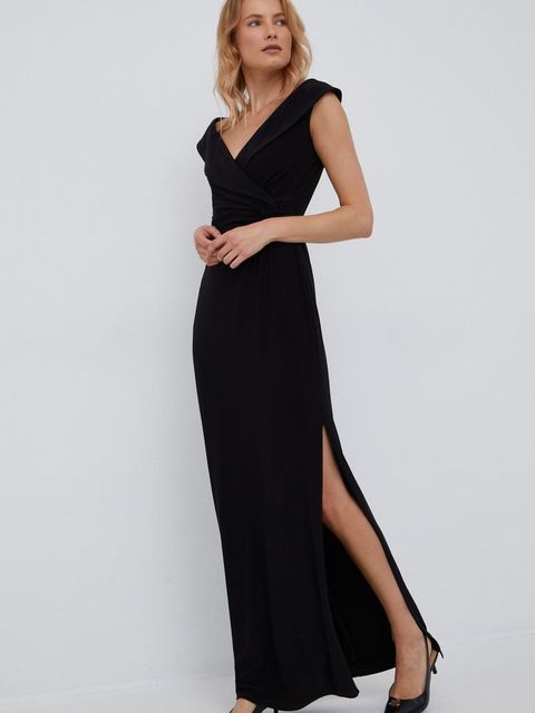 Lauren Ralph Lauren sukienka 253863940001 kolor czarny maxi rozkloszowana - zdjęcie produktu nr 1