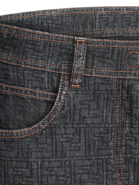 FENDI patterned pocket midi skirt - Blue