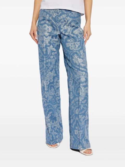 ETRO floral-print jeans - Blue