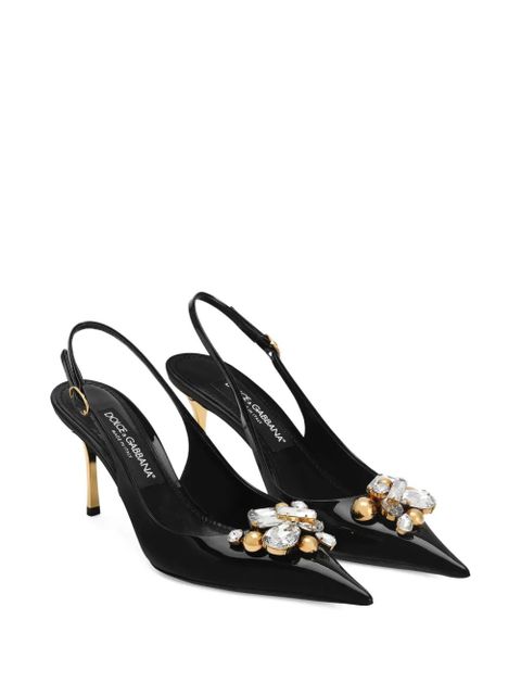 Dolce & Gabbana 75mm crystal-embellished pumps - Black - zdjęcie produktu nr 2