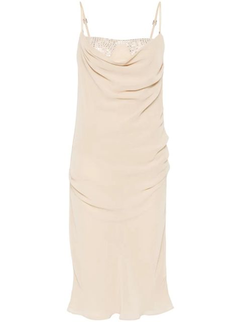 The Attico draped midi dress - Neutrals - zdjęcie produktu nr 1