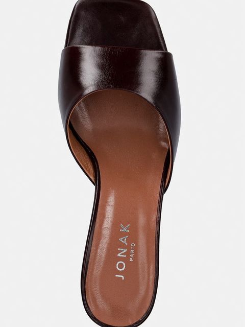 Jonak klapki skórzane DERIVE CUIR Marron foncé