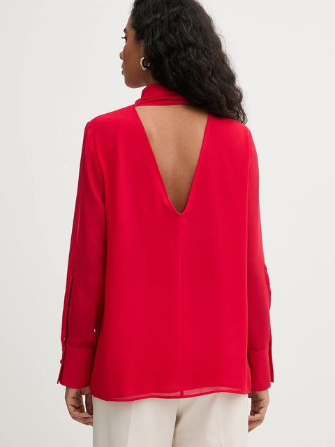 Marella bluzka MLTCRESTA damska kolor czerwony gładka 2613111053200