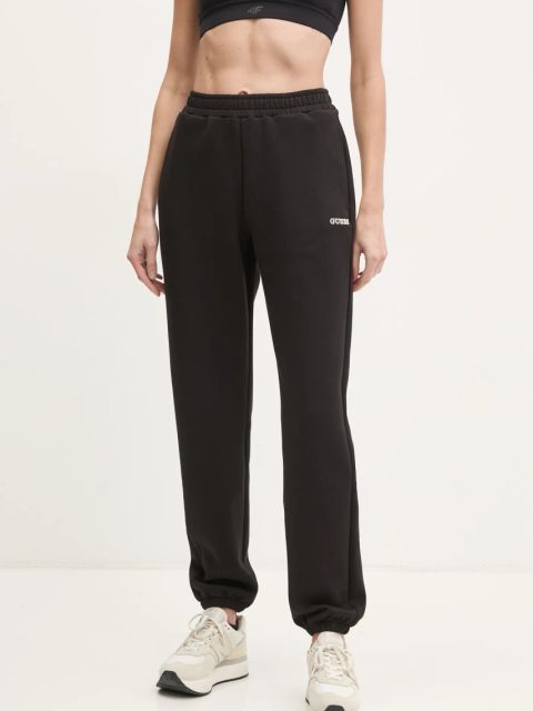 Guess spodnie dresowe MARGARET kolor czarny z aplikacją V5RB02 KCLD1
