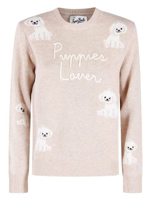 MC2 Saint Barth embroidered-lettering sweater - Neutrals - zdjęcie produktu nr 1