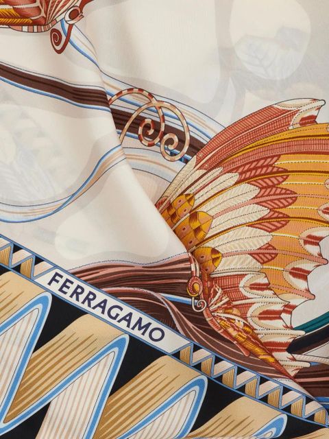 Ferragamo floral-print silk scarf - Neutrals