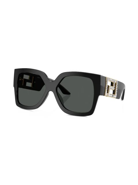 Versace Eyewear Greca oversize-frame sunglasses - Black - zdjęcie produktu nr 2