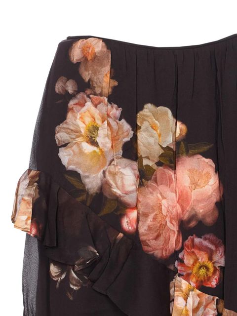 ZIMMERMANN floral-print ruffled skirt - Black
