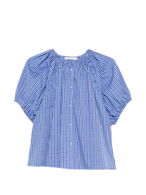 Faithfull the Brand Alexis gathered blouse - Blue - zdjęcie produktu nr 1