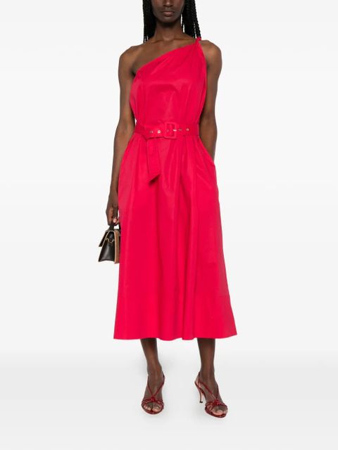 TWINSET belted one-shoulder midi dress - Red - zdjęcie produktu nr 2