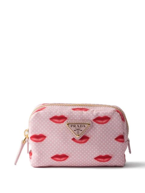 Prada logo-detail make up bag - Pink