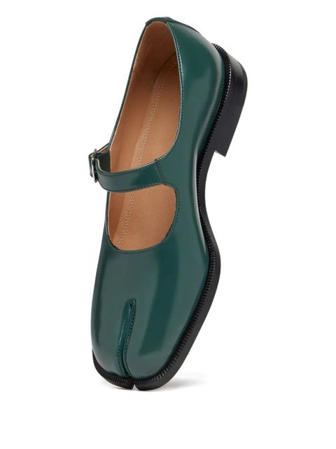 Maison Margiela Tabi mary-jane brushed leather - Green