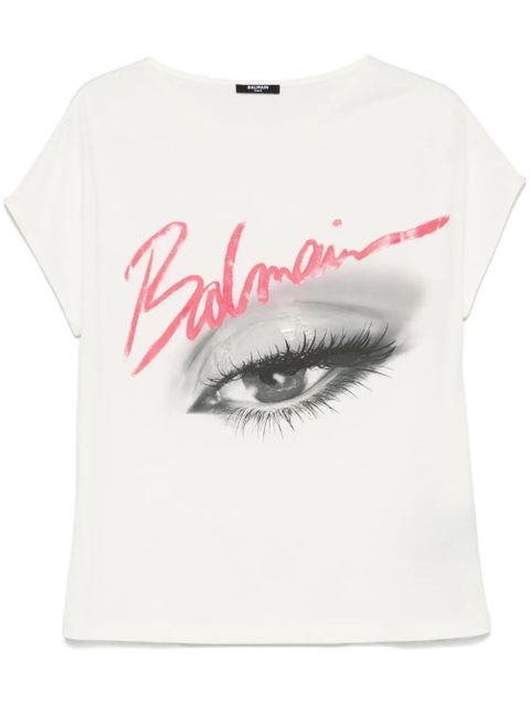 Balmain eye-print T-shirt - White - zdjęcie produktu nr 1