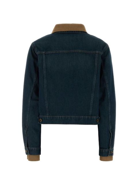 Miu Miu contrast-collar denim jacket - Blue - zdjęcie produktu nr 2