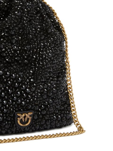 PINKO crystal-embellished drawstring clutch - Black - zdjęcie produktu nr 2