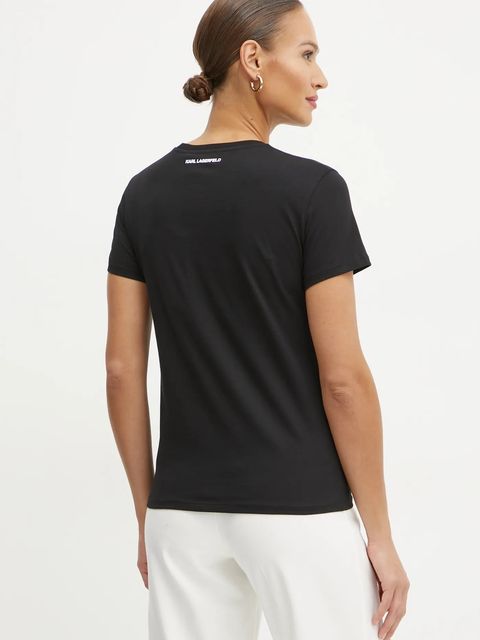 Karl Lagerfeld t-shirt bawełniany IKON RS damski kolor czarny A1W17131 - zdjęcie produktu nr 2