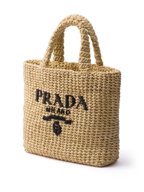 Prada small Crochet tote bag - Neutrals