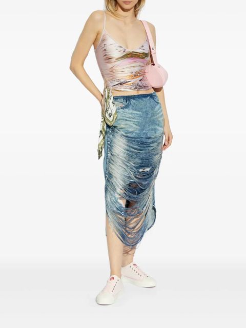 Diesel frayed skirt - Blue