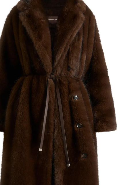 Manière De Voir Bria faux fur belted coat - Brown