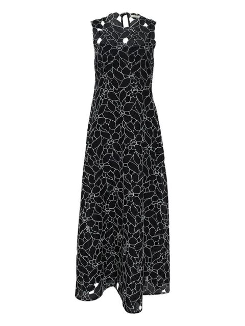 Ulla Johnson floral-embroidered midi dress - Black - zdjęcie produktu nr 2