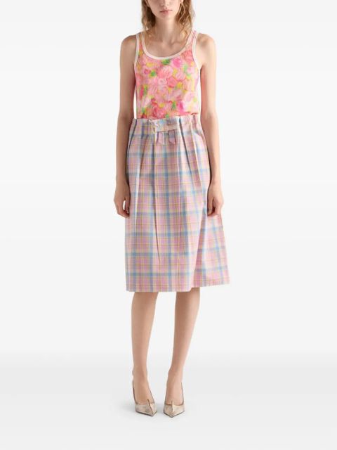 Prada floral-print ribbed tank top - Pink