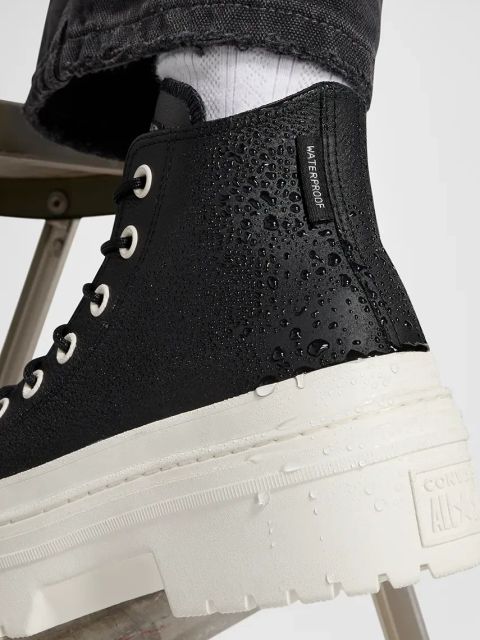 Converse trampki skórzane Chuck Taylor All Star Lugged Heel damskie kolor czarny A12328C