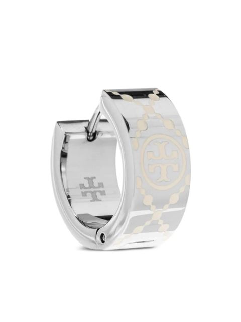 Tory Burch engraved logo earrings - Silver - zdjęcie produktu nr 2