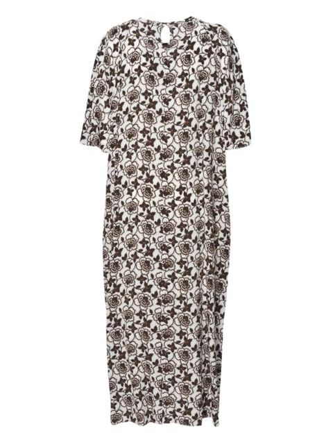 Weekend Max Mara floral-print short-sleeve midi dress - Brown - zdjęcie produktu nr 2