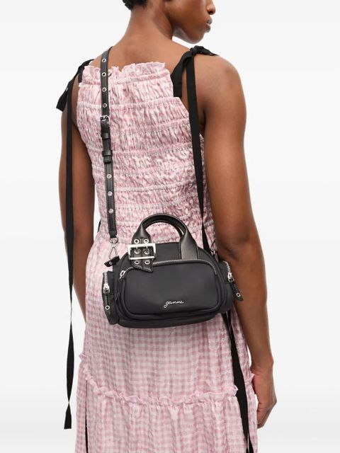 GANNI logo-print tote bag - Black