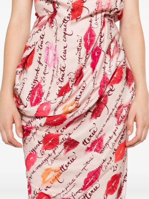 Vivienne Westwood kiss-print draped dress - Pink - zdjęcie produktu nr 2