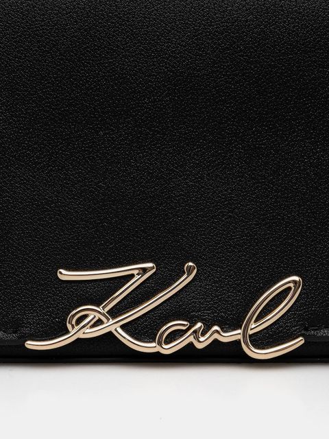 Karl Lagerfeld torebka skórzana K/SIGNATURE kolor czarny B1W32037